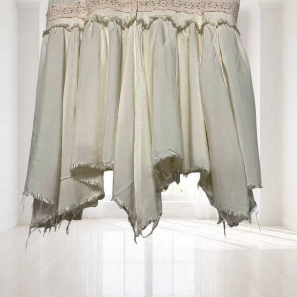 Intimately Free People Eyelet Boho Tunic Top | Medium | Raw Hem Cotton Trim - Picture 7 of 13